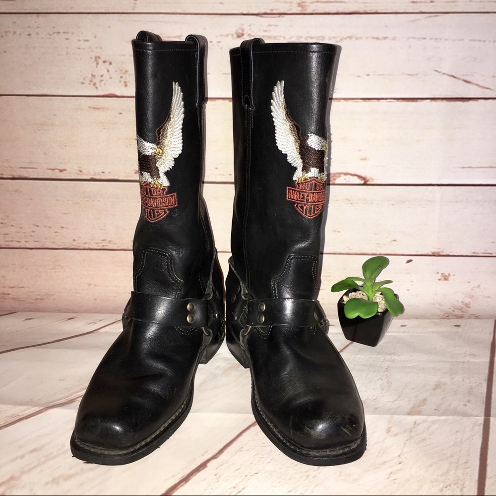 Harley-Davidson Eagle Logo Knee High Riding Boots